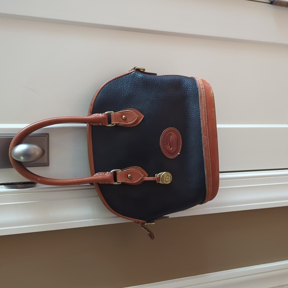 Vintage Dooney & Bourke Black And Tan Satchel
